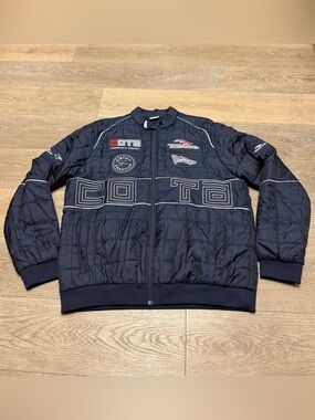 Circuit Of The Americas Jacket Navy Blue Quilted Austin Texas COTA Mens XL
